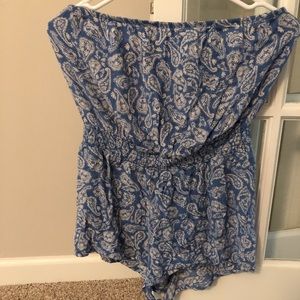 Strapless summer romper